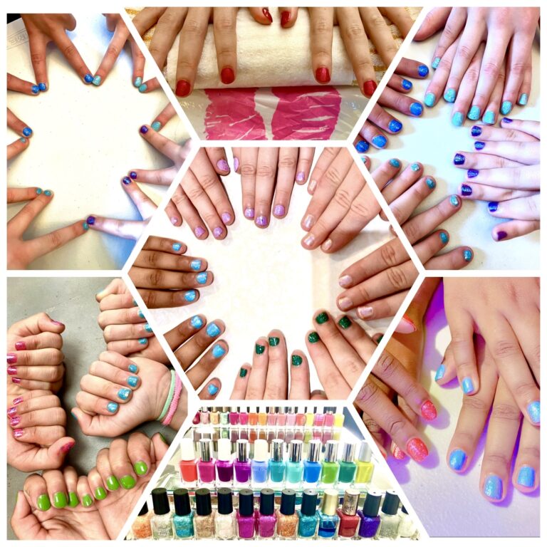 One image with seven boxes showing a different image in each of nails and polishes.